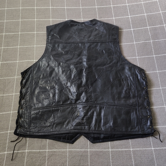 VINTAGE Buffalo Leather Biker Vest - Picture 5 of 13